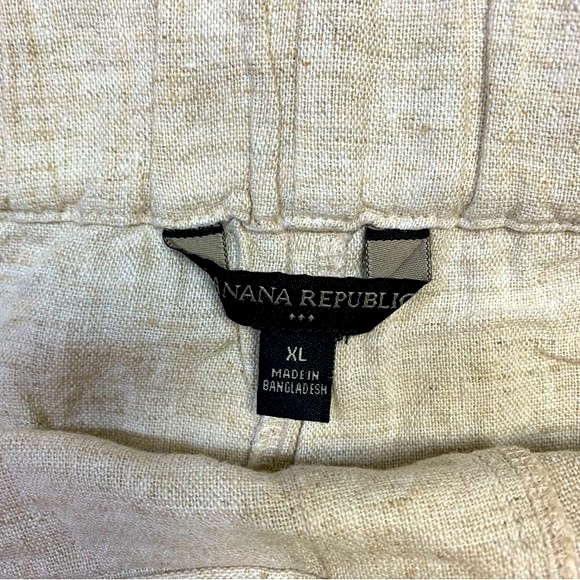 BANANA REPUBLIC Linen Shorts Women's XL Natural Pull-on Boho Summer Minimalist - Picture 7 of 9